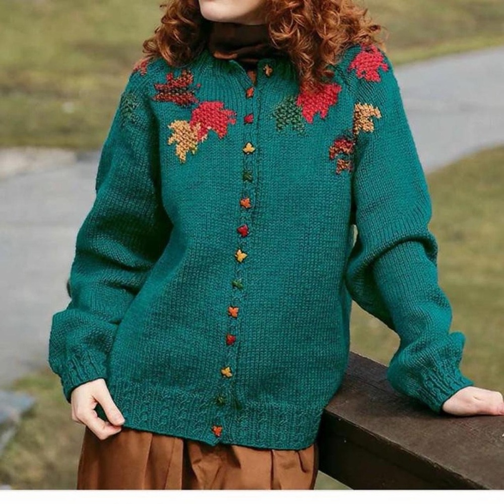 Embroidered Green Sweater